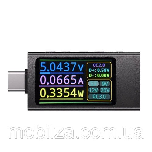 Type-C тестер цифровий KWS-2302C 4V-30V 12A