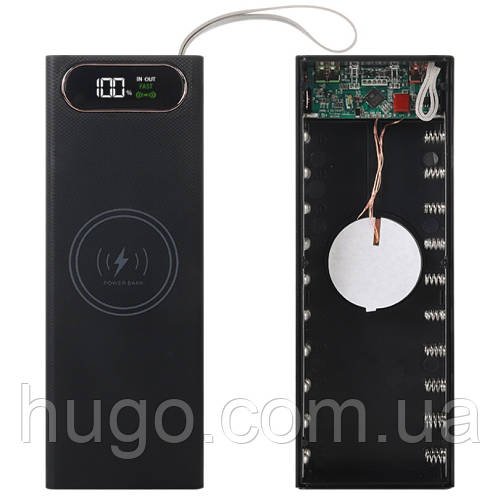 Корпус для повербанку під 20х18650, 22.5 + 15W, L20, Чорний / Корпус повербанка / Powerbank