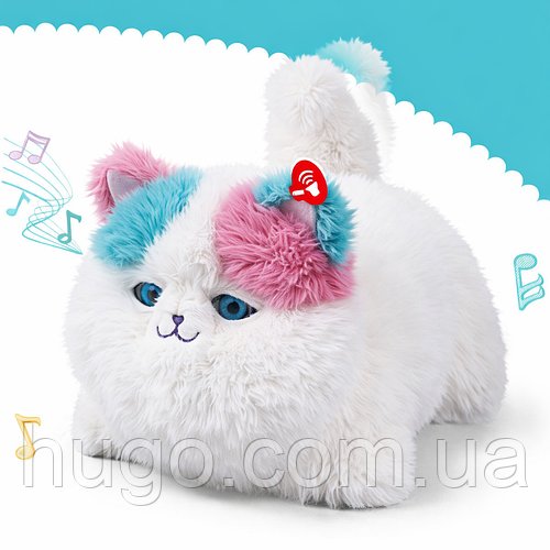Інтерактивна іграшка 35см, від батарейок, Fluff Pets / Смарт-іграшка плюшева / Розумна іграшка м'яка / М’яка іграшка Котик