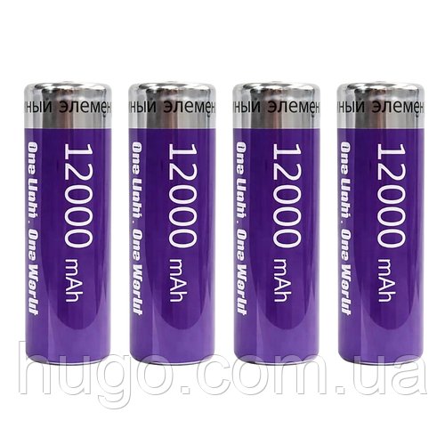4 шт Акумулятор 18650, 12000 mAh, 3.7V, OneLight / Акумуляторна батарея / Акумулятор для ліхтарика