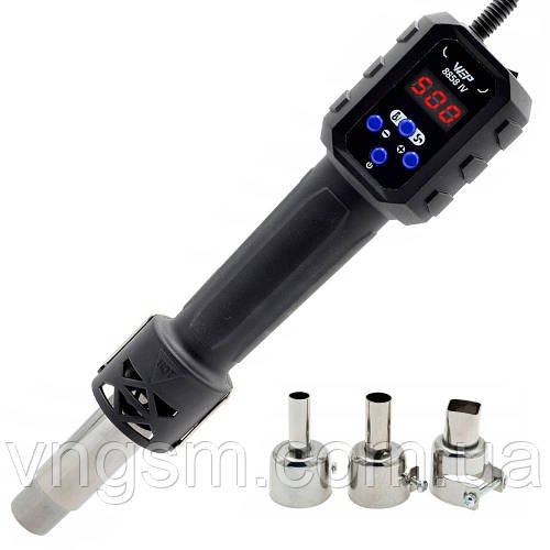 Термофен WEP 8858-IV / РК-дисплей / цифрове регулювання / компактний / 120 л/хв / 100 - 500°C / 700 Вт