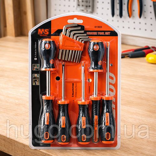 Набір викруток з шестигранними ключами 14в1 Screwdriver / Викрутки хрестові шліцеві / Набір ручного інструменту