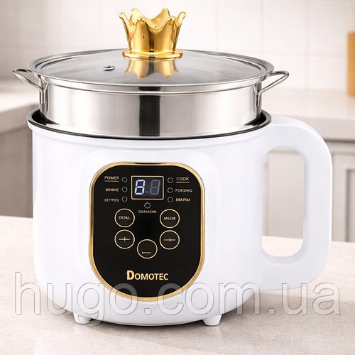 Мультиварка-каструля Domotec MS-7729 1.8л 2000Вт Біла / Електрокаструля / Кухонна міні рисоварка