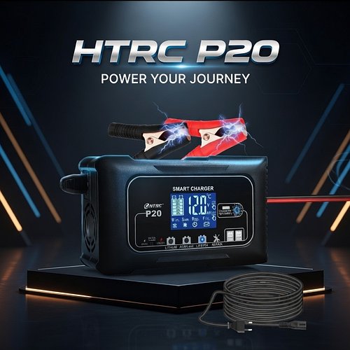Зарядний пристрій HTRC P20, струм 20A/10A/5A, для 12 В і 24 В LiFePO4, олив'яно-кислотних, AGM і GEL HP227