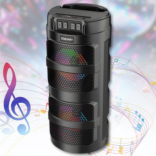 Портативна Bluetooth колонка 2х4" з RGB підсвічуванням та підтримкою TWS ZQS2401 10W