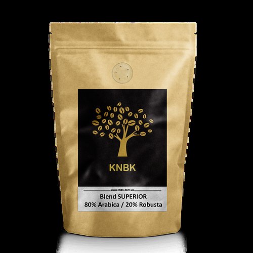 Купаж сортів KNBK SUPERIOR Арабіка 80% / Робуста 20% 500 г.